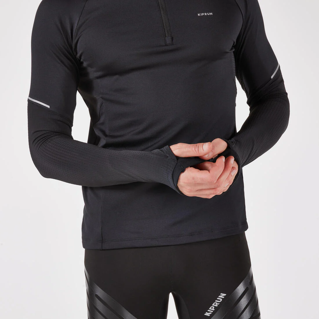 Kiprun Run 500 Warm Men's Long-sleeved Zipped T-Shirt - Image 4