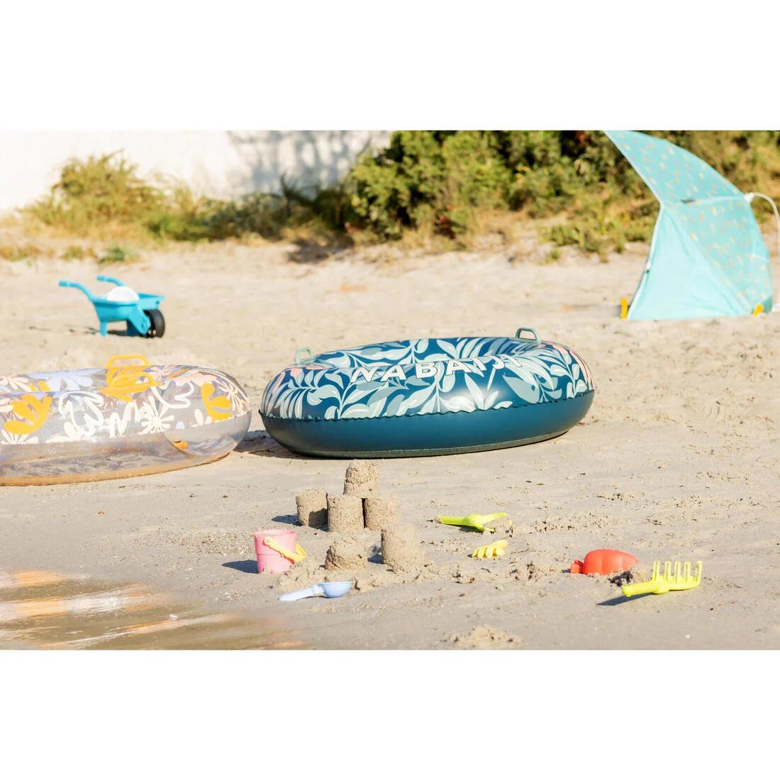 Large 92 cm inflatable printed pool ring with comfort grips - Image 7