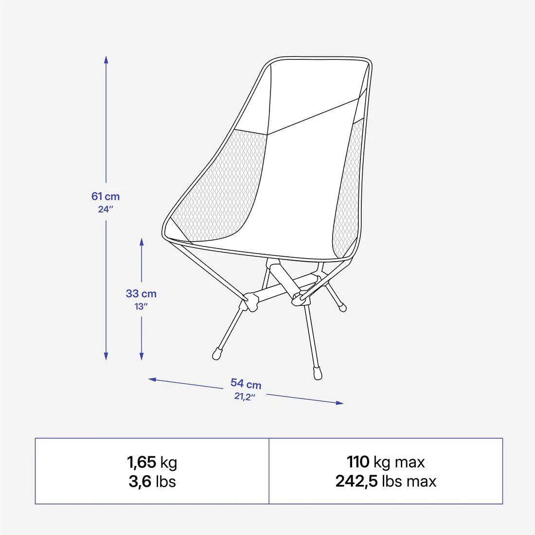 Low camping chair, ultra-compact with a high backrest, 500 L - Image 10