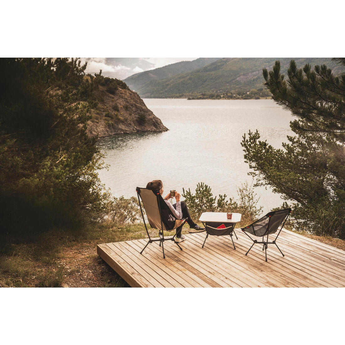 Low camping chair, ultra-compact with a high backrest, 500 L - Image 19