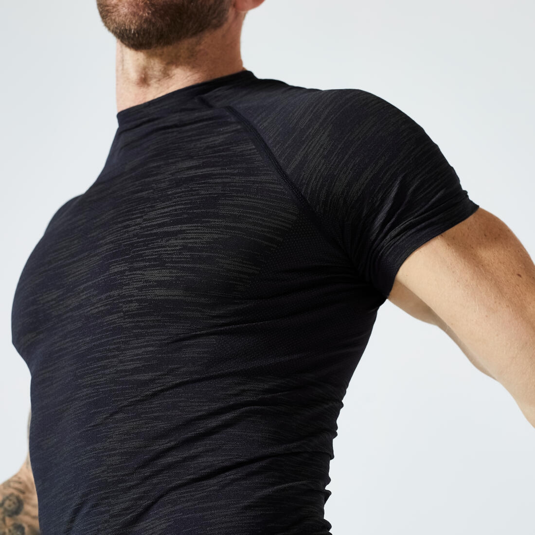 Men's Breathable Short-Sleeved Crew Neck Weight Training Compression T-Shirt - Image 14
