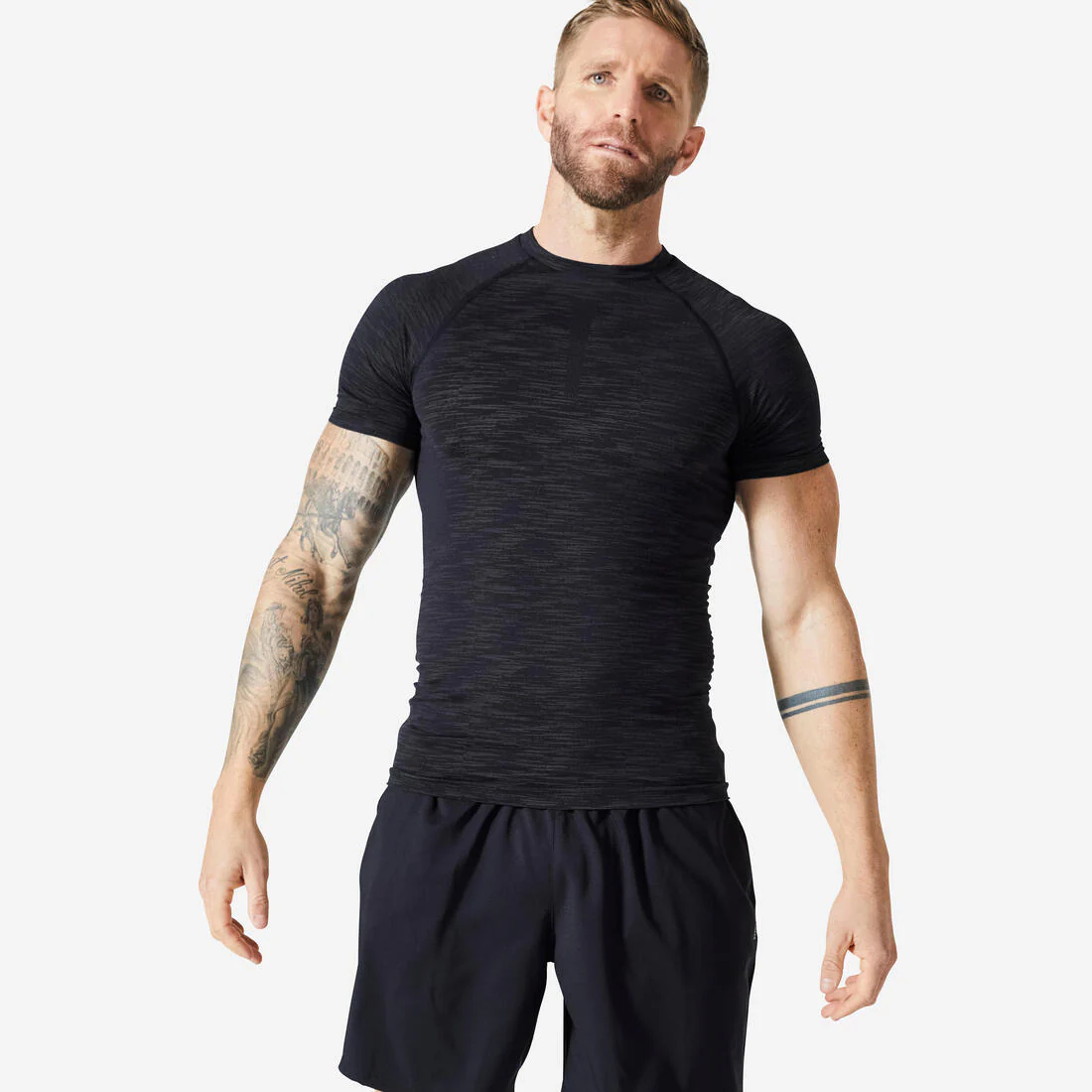 Men's Breathable Short-Sleeved Crew Neck Weight Training Compression T-Shirt - Image 3
