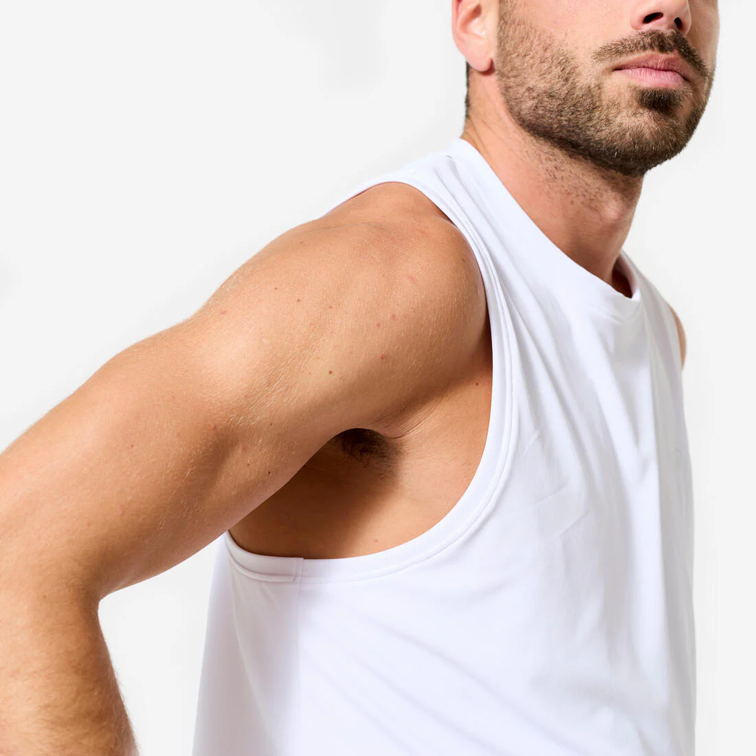 Men's Crew Neck Training Tank Top - White - Image 3