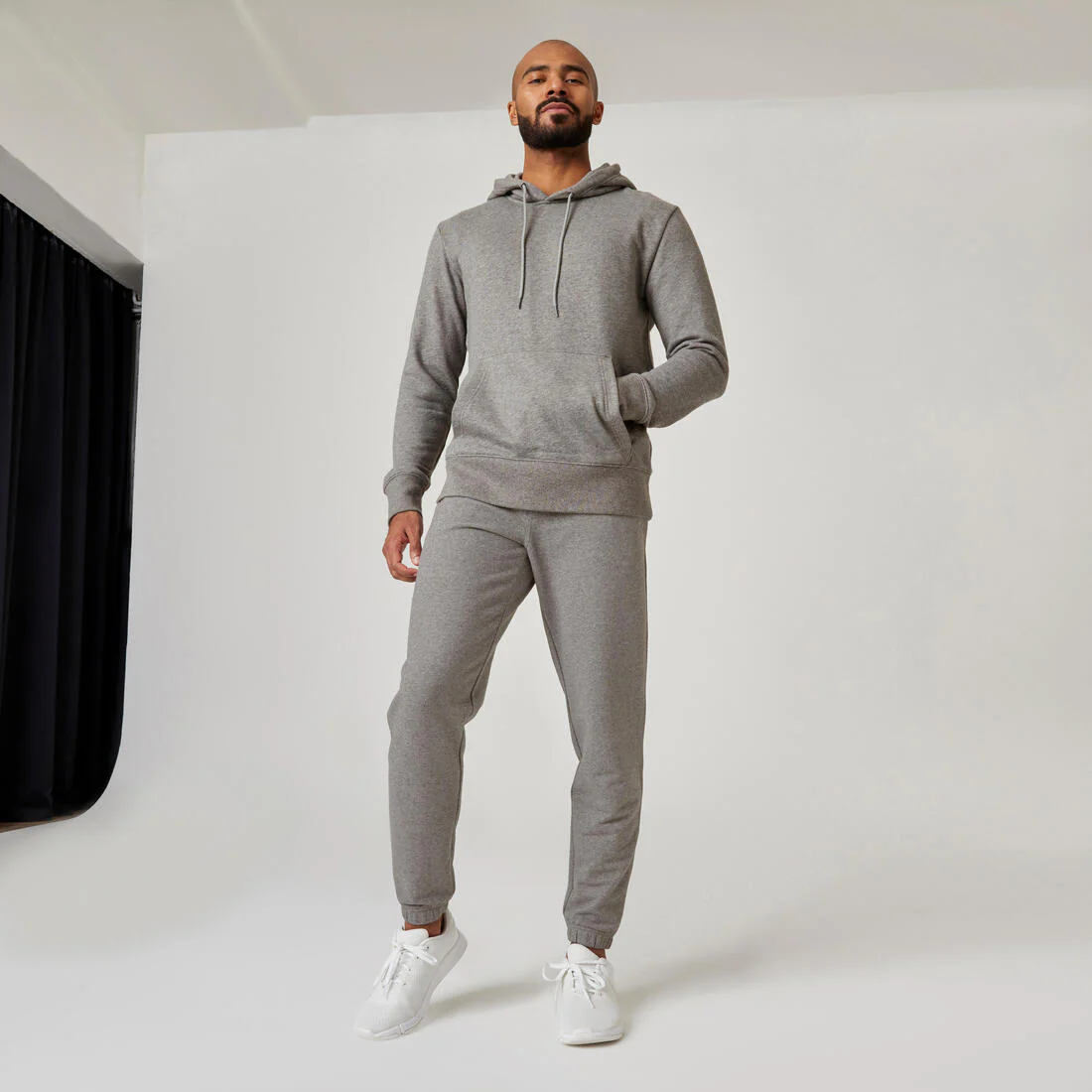 Men's Fitness Hoodie 500 Essentials - Grey - Image 2