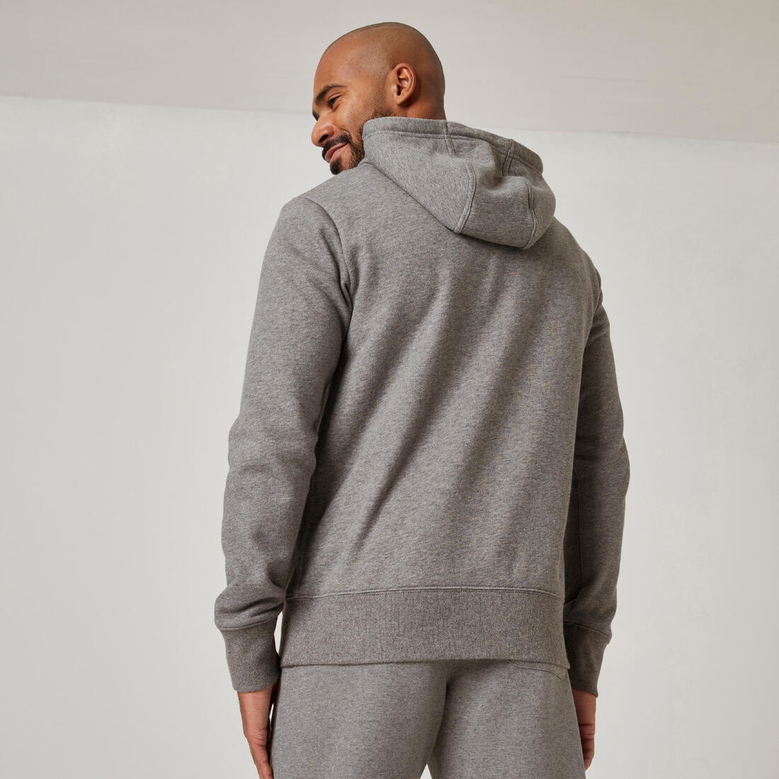 Men's Fitness Hoodie 500 Essentials - Grey - Image 3