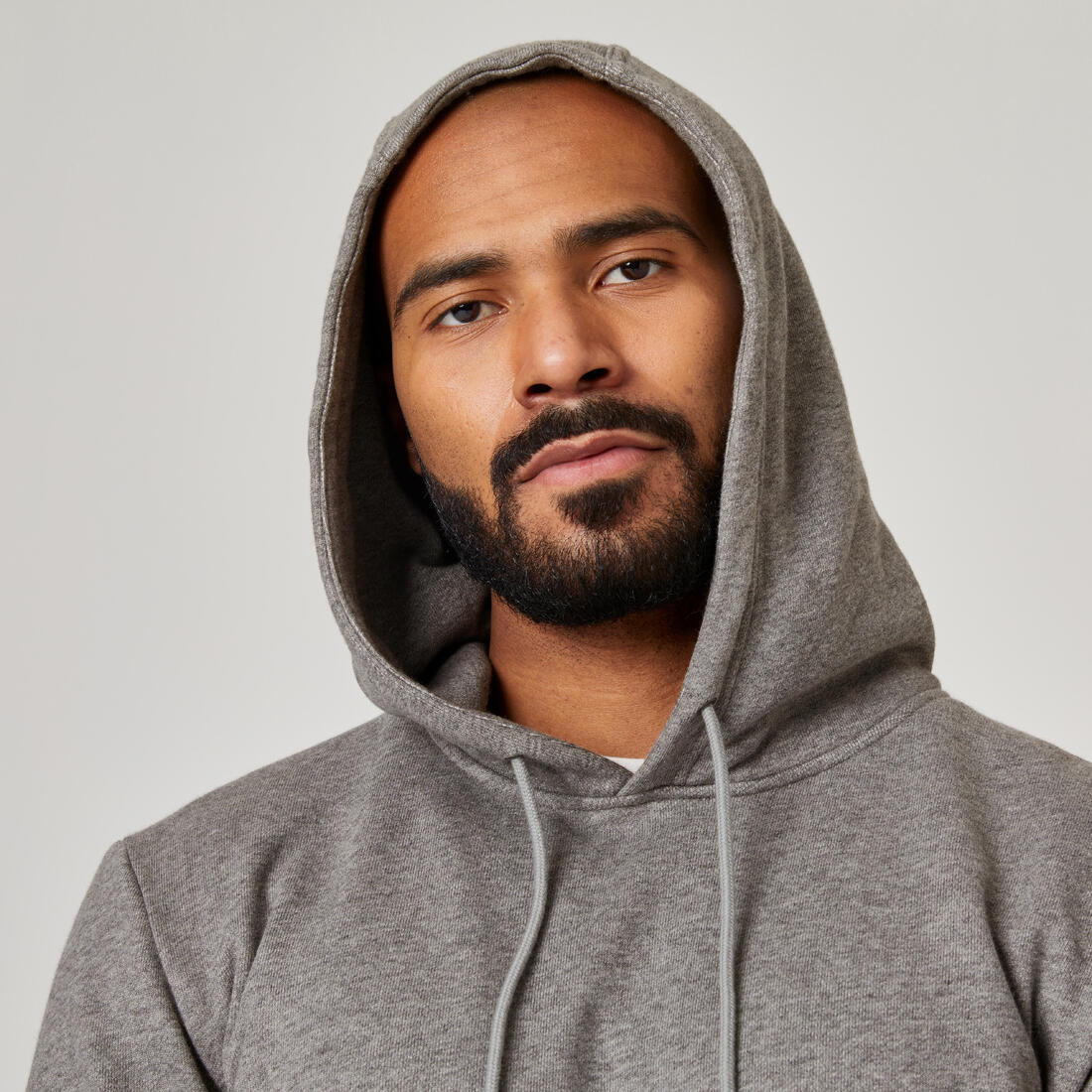 Men's Fitness Hoodie 500 Essentials - Grey - Image 4