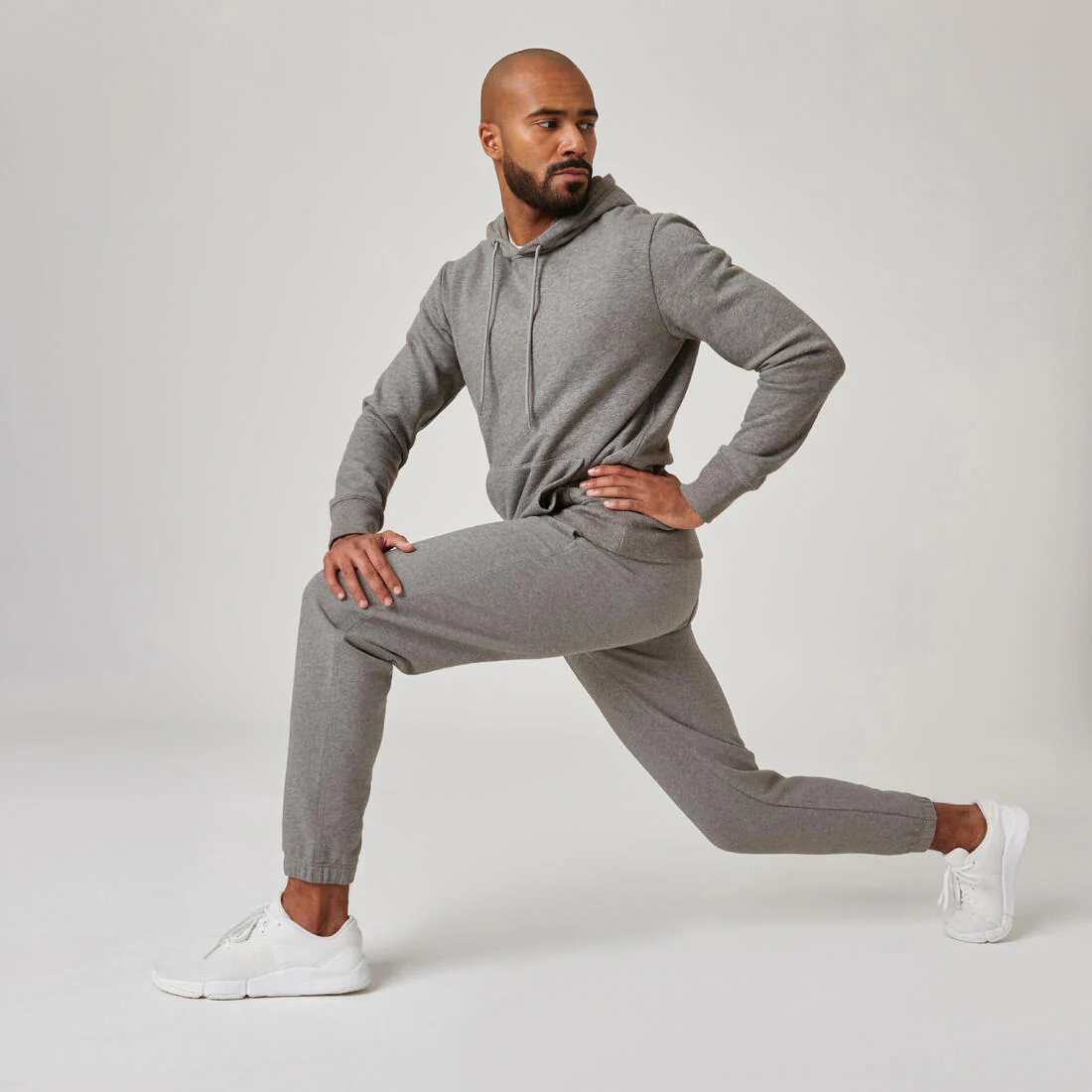Men's Fitness Hoodie 500 Essentials - Grey - Image 6