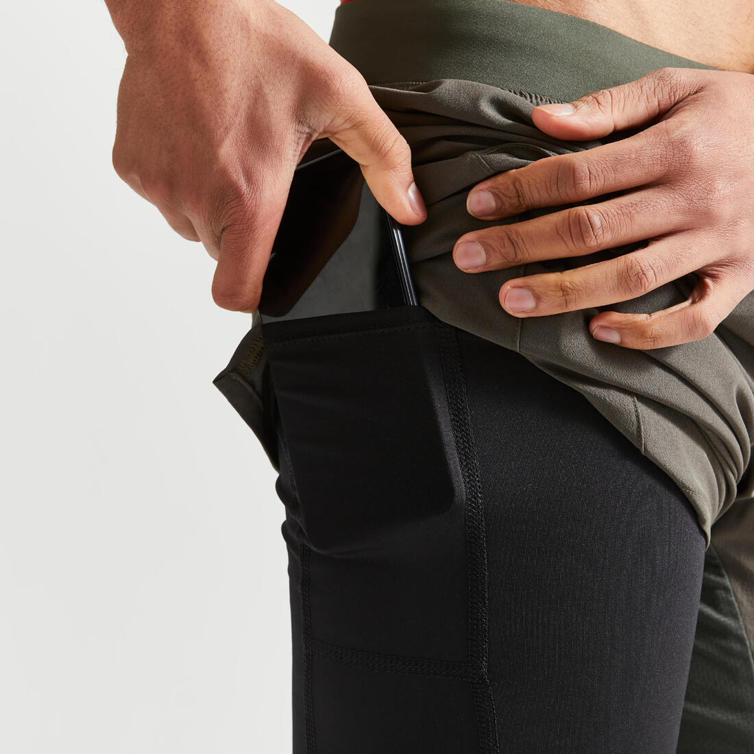 Men's Fitness Zip Pocket Breathable 2-in-1 Shorts - Image 14