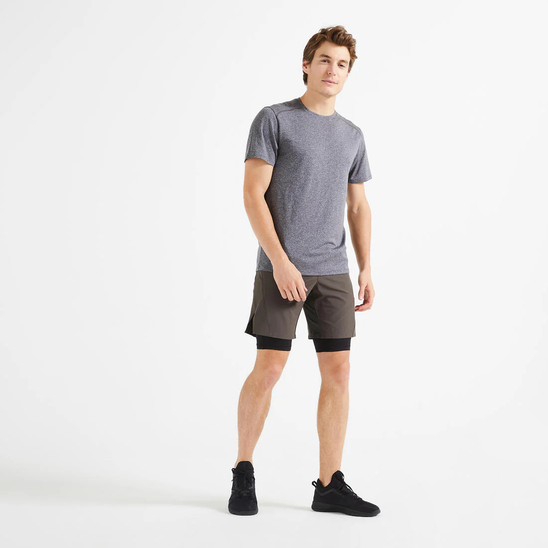 Men's Fitness Zip Pocket Breathable 2-in-1 Shorts - Image 3