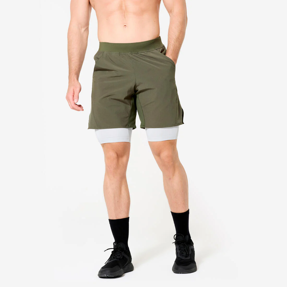 Men's Fitness Zip Pocket Breathable 2-in-1 Shorts - Image 4
