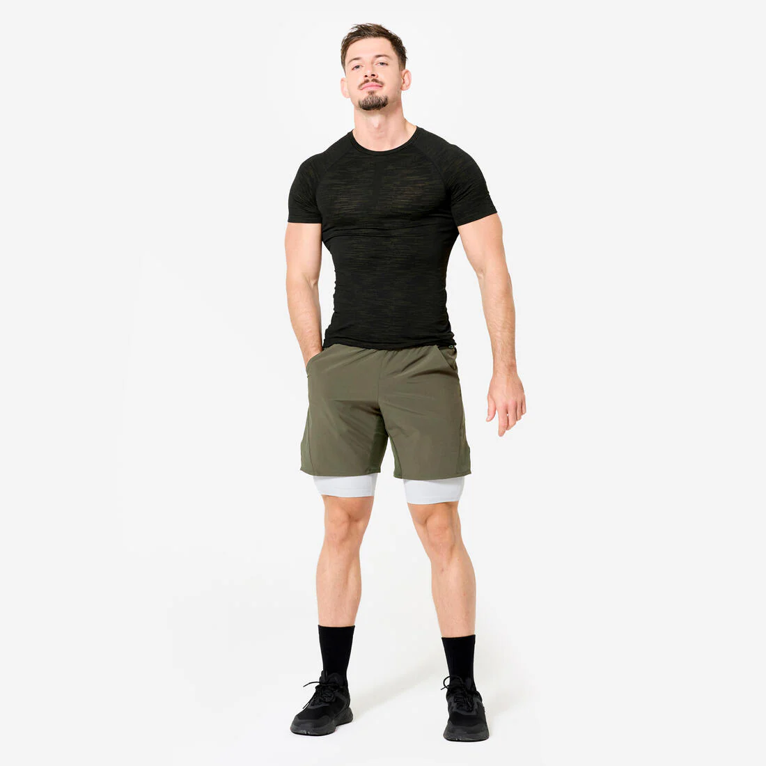 Men's Fitness Zip Pocket Breathable 2-in-1 Shorts - Image 5