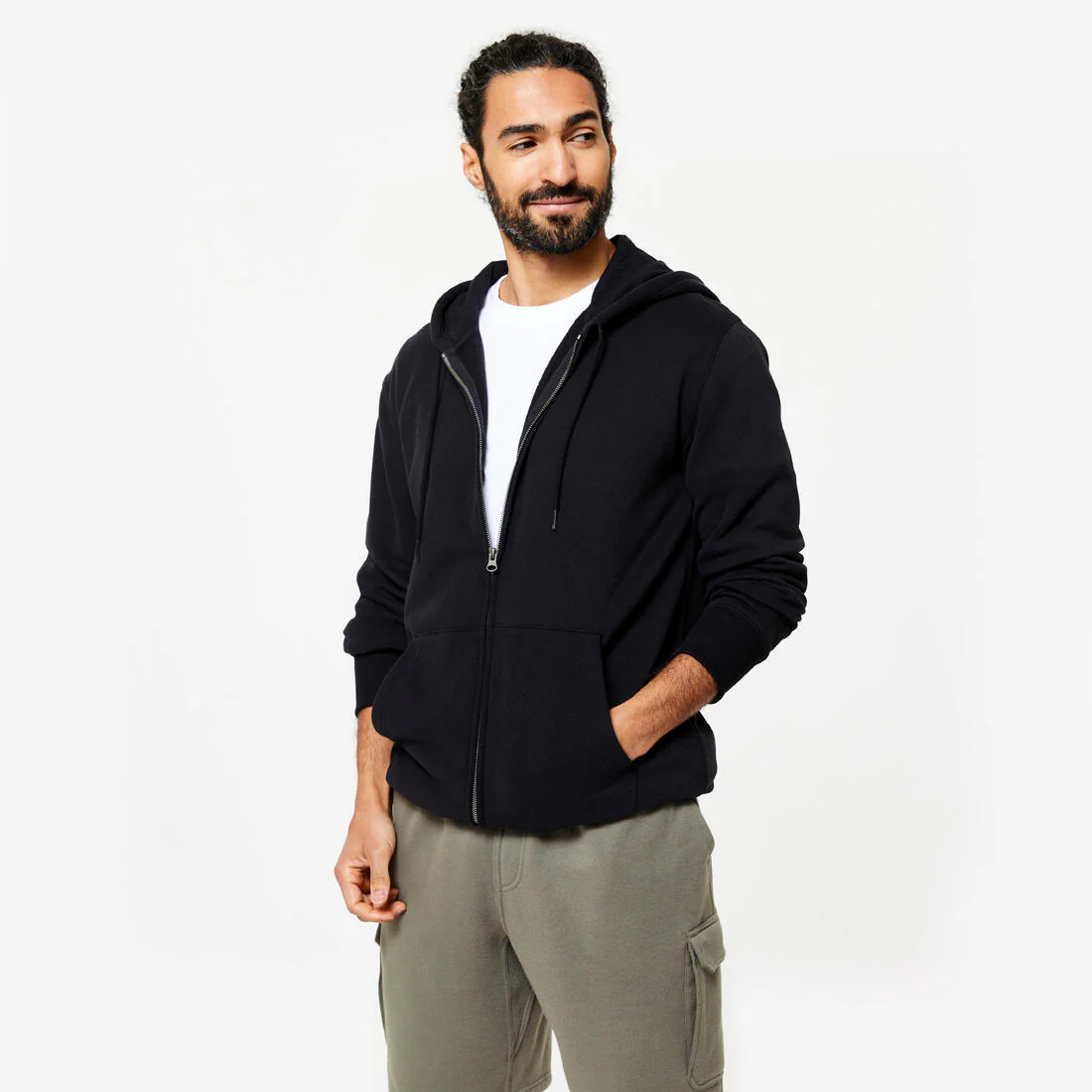 Men's Fleece Zip-Up Fitness Hoodie - Image 3