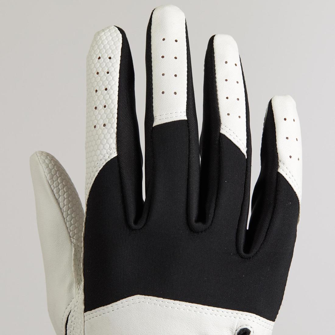 Men’s right-handed golf glove for left-handed player Resistance white and black - Image 3