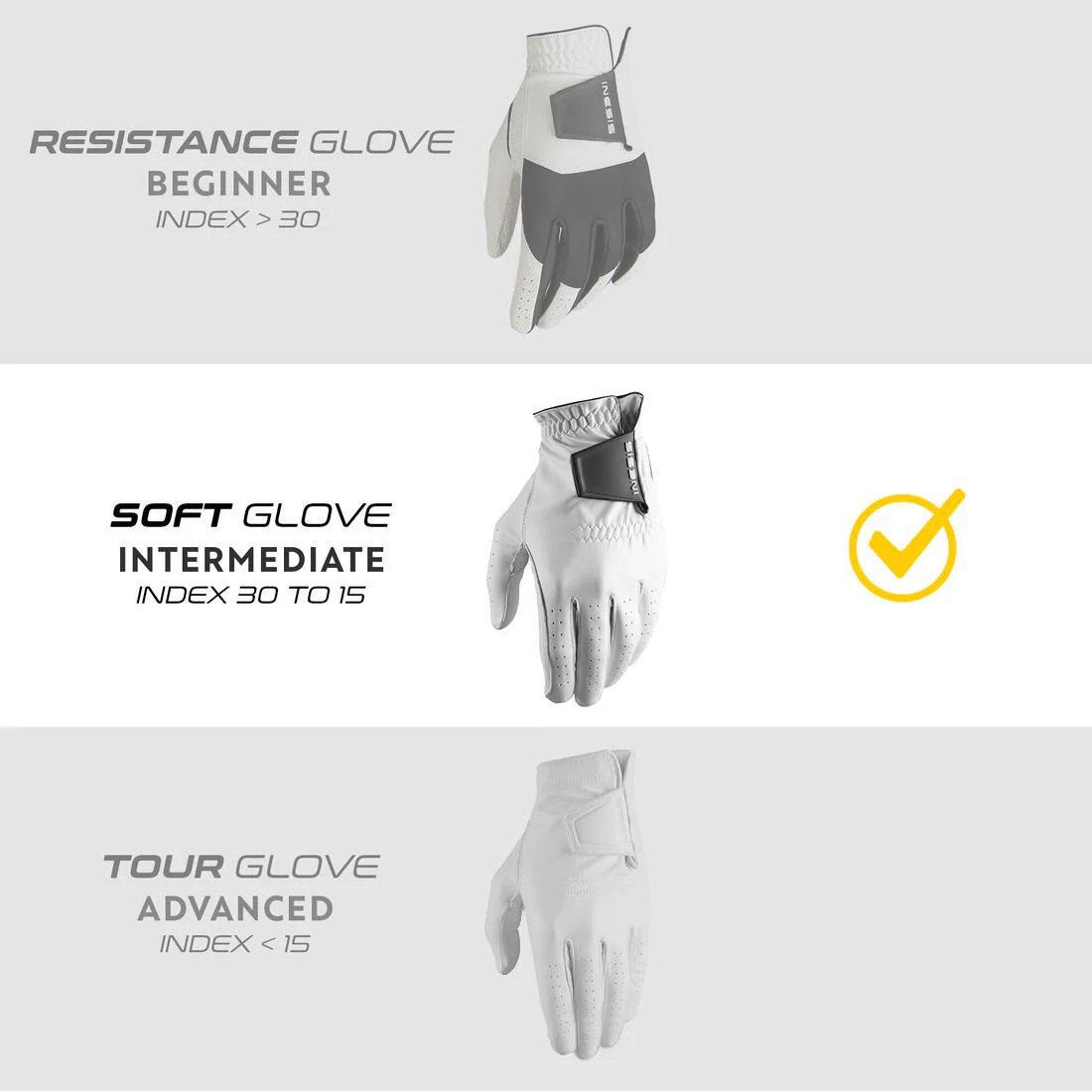 Men’s right-handed golf glove for left-handed player 500 white - Image 4