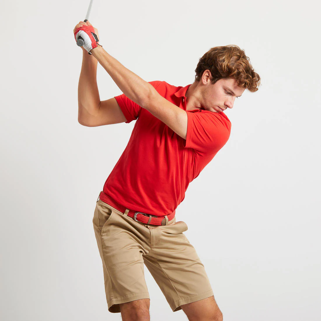 Men's golf short-sleeved polo shirt MW500 red - Image 15