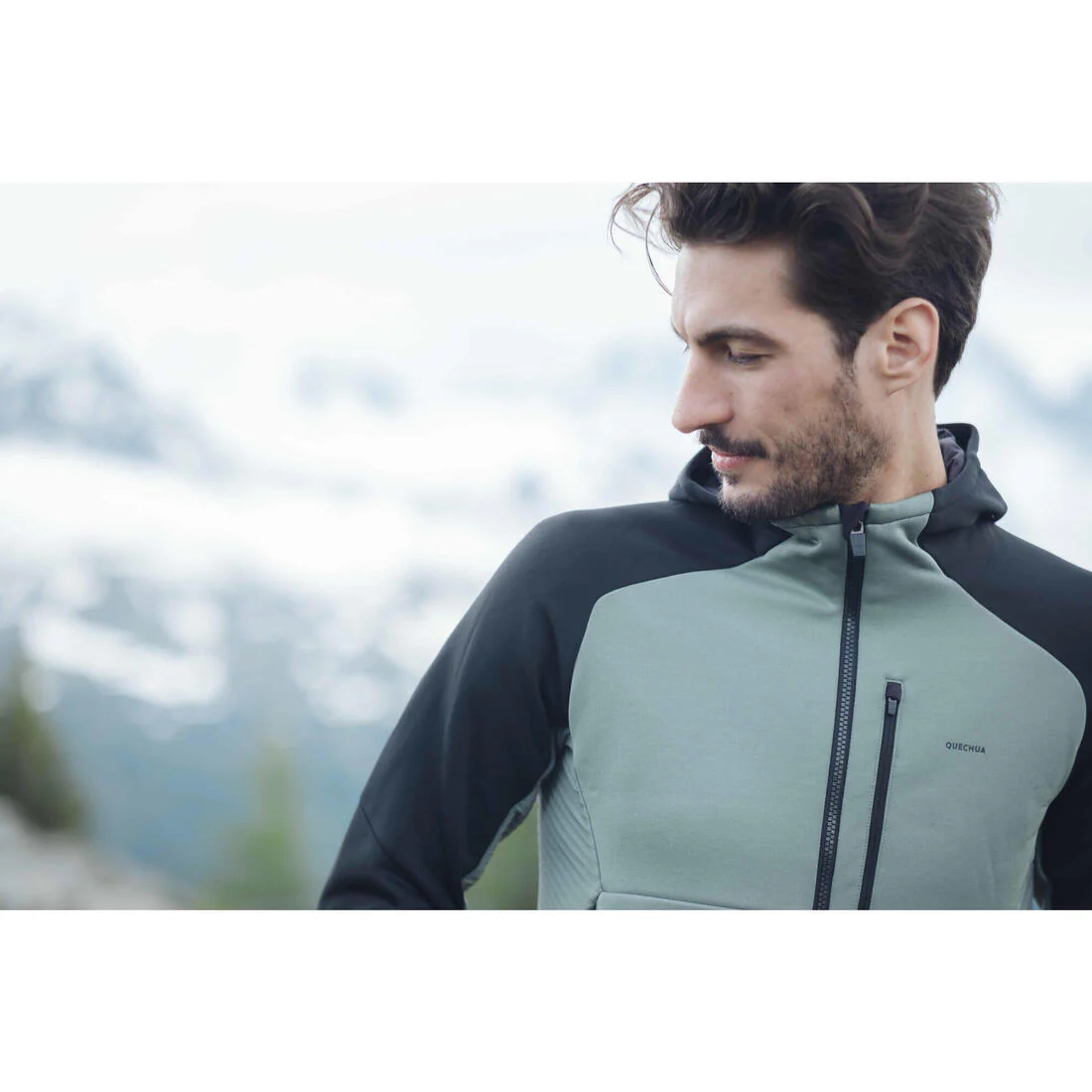 Men's Hiking Fleece Jacket - mh500 Hood - Image 3