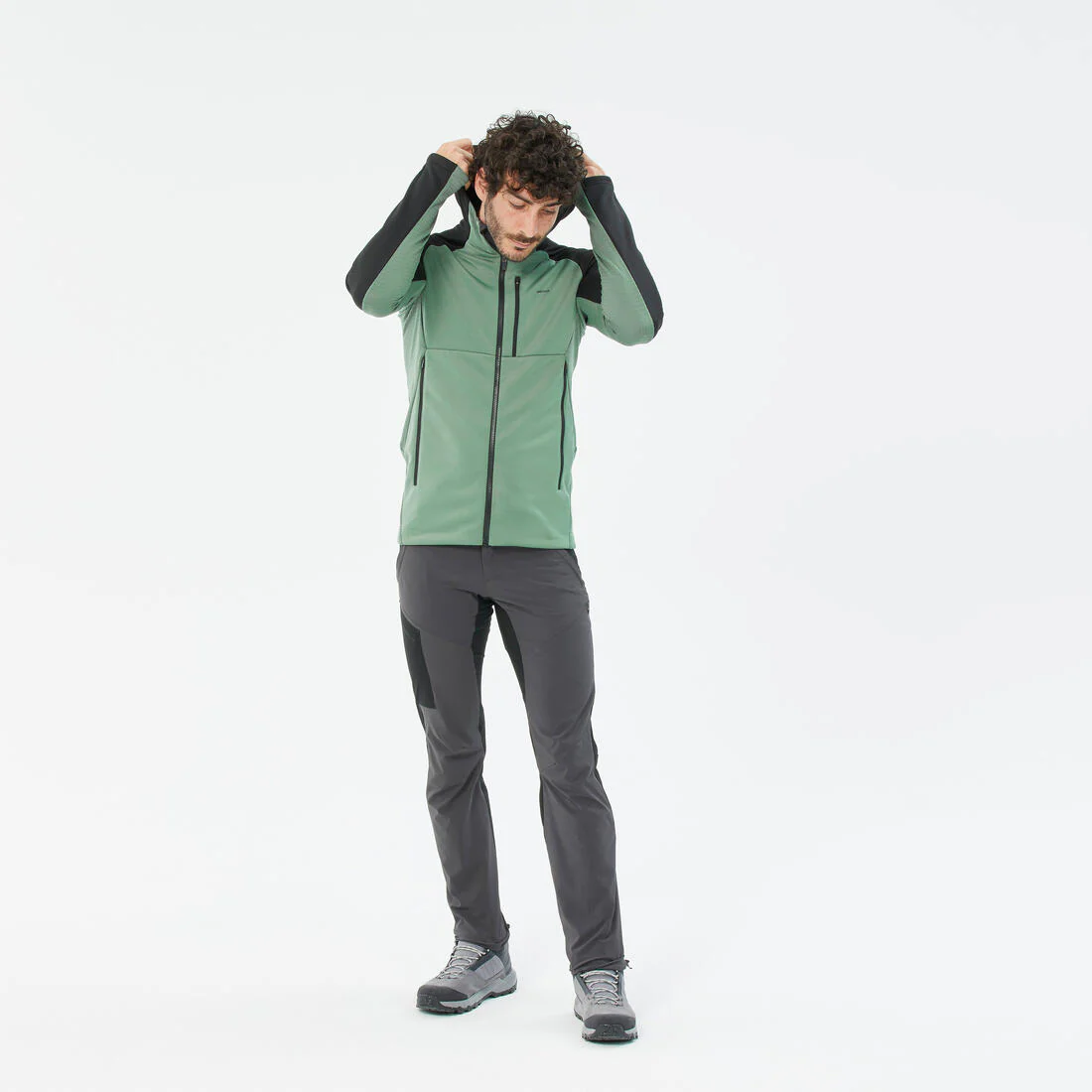 Men's Hiking Fleece Jacket - mh500 Hood - Image 4