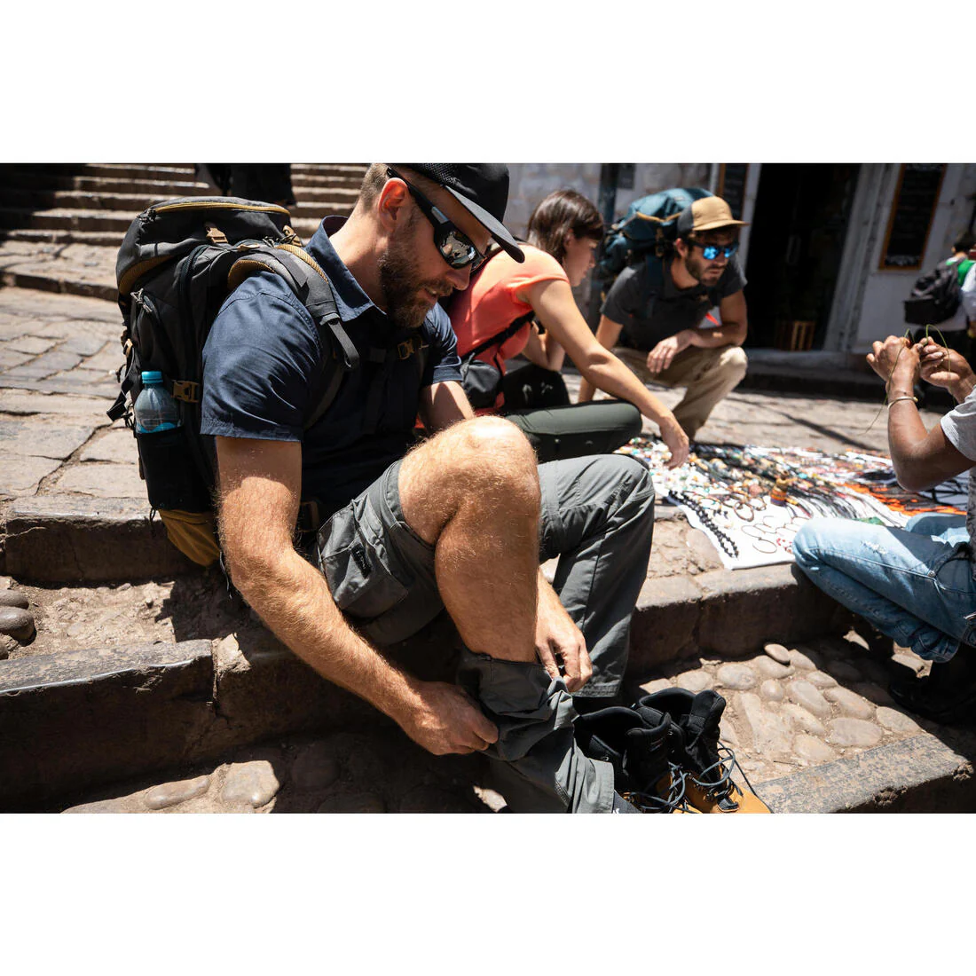 Men’s modular hiking cargo trousers, TRAVEL 500 Modul - Image 3