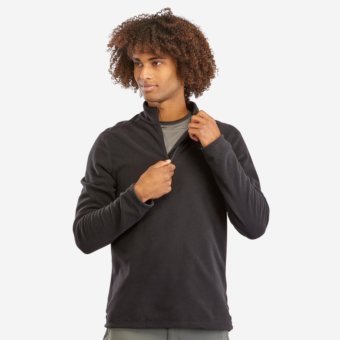 Men’s mountain hiking fleece jacket MH100 - Half Zip