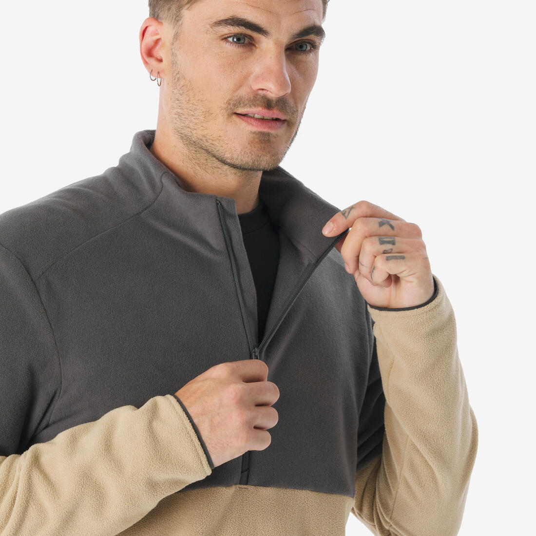 Men’s mountain hiking fleece jacket, MH500 - Half Zip - Image 4