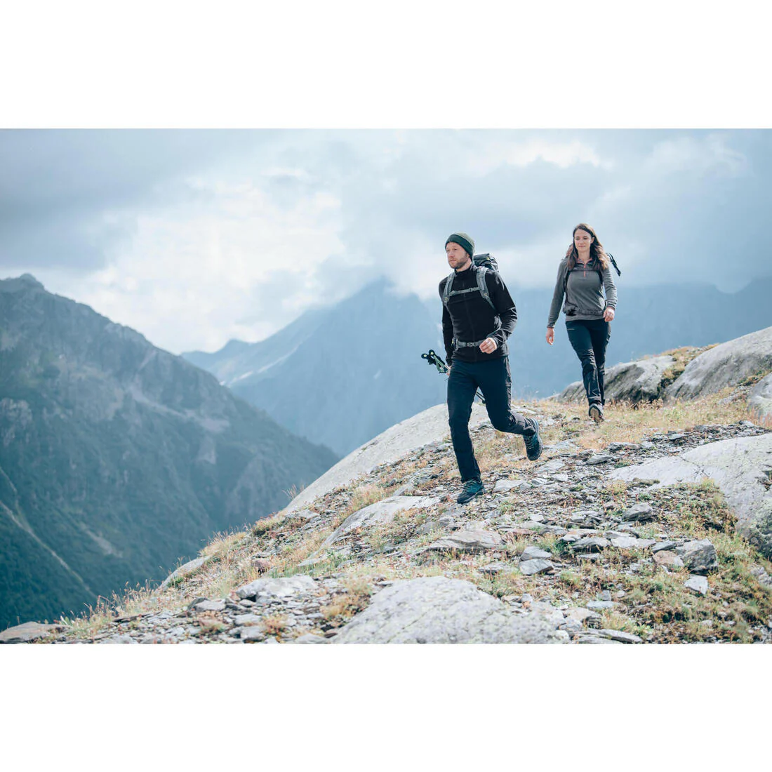 Men's Mountain Hiking Fleece MH100 Full Zip - Black - Image 12