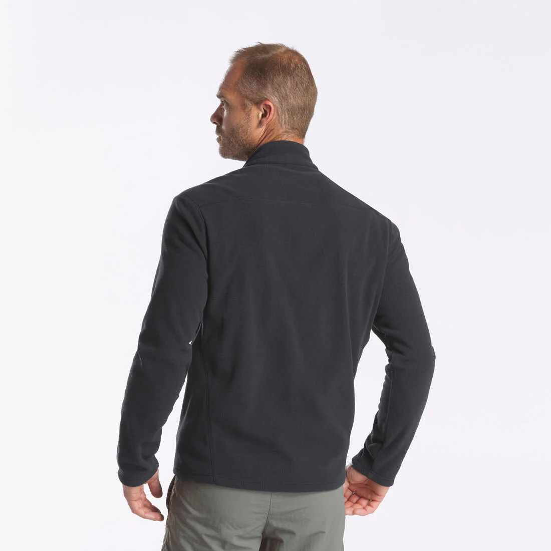 Men's Mountain Hiking Fleece MH100 Full Zip - Black - Image 5