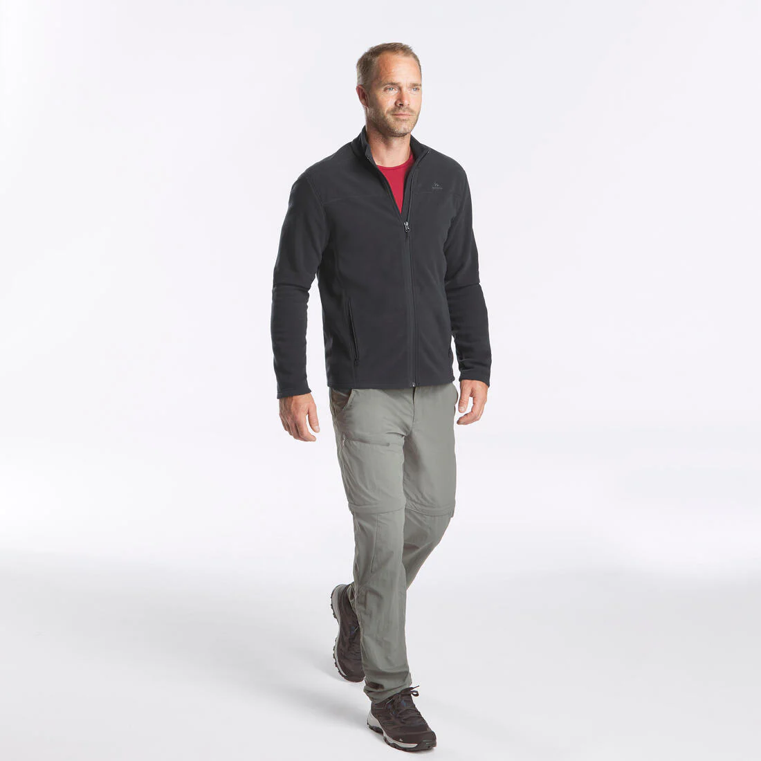 Men's Mountain Hiking Fleece MH100 Full Zip - Black - Image 8