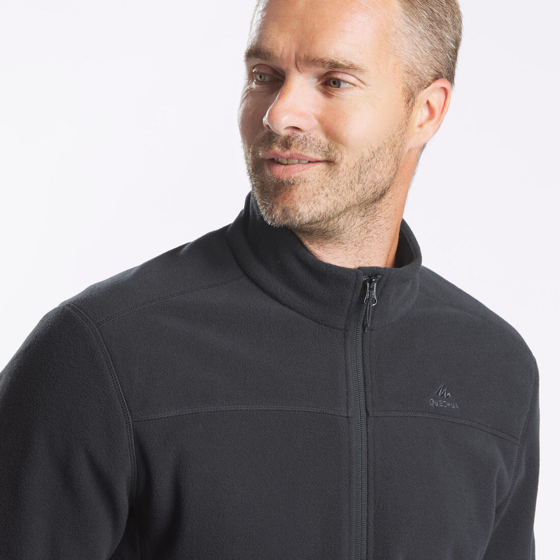 Men's Mountain Hiking Fleece MH100 Full Zip - Black - Image 9