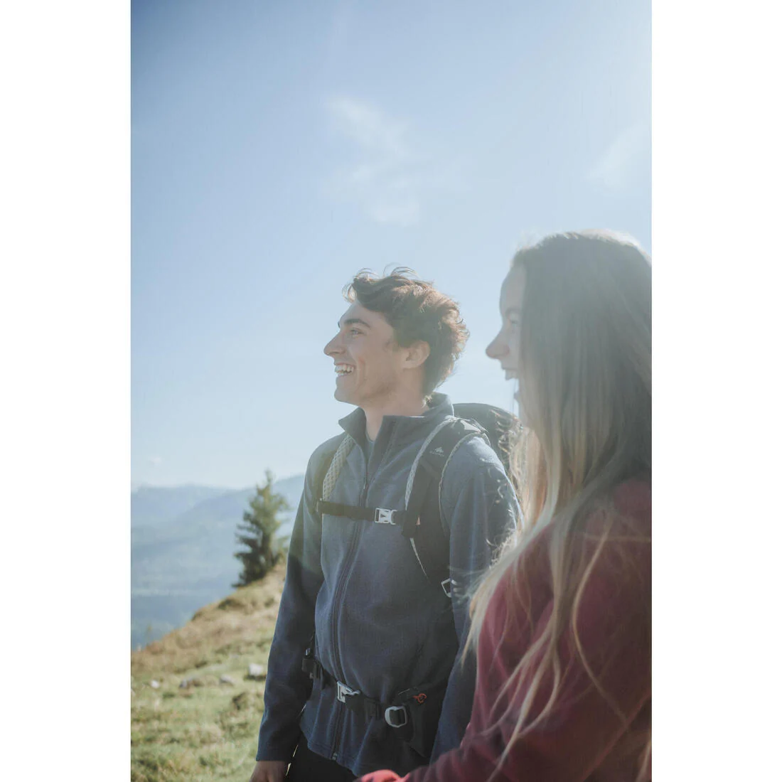 Men’s Mountain Hiking Fleece MH100 Half Zip - Blue - Image 2
