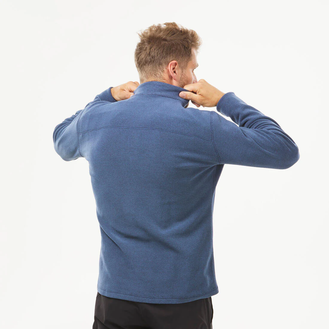 Men’s Mountain Hiking Fleece MH100 Half Zip - Blue - Image 4