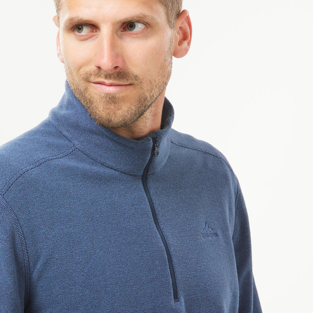 Men’s Mountain Hiking Fleece MH100 Half Zip - Blue - Image 6