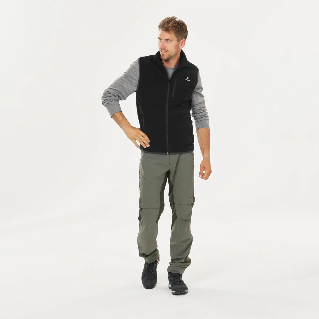 Men’s Mountain Walking Fleece Gilet MH100 - Black - Image 4