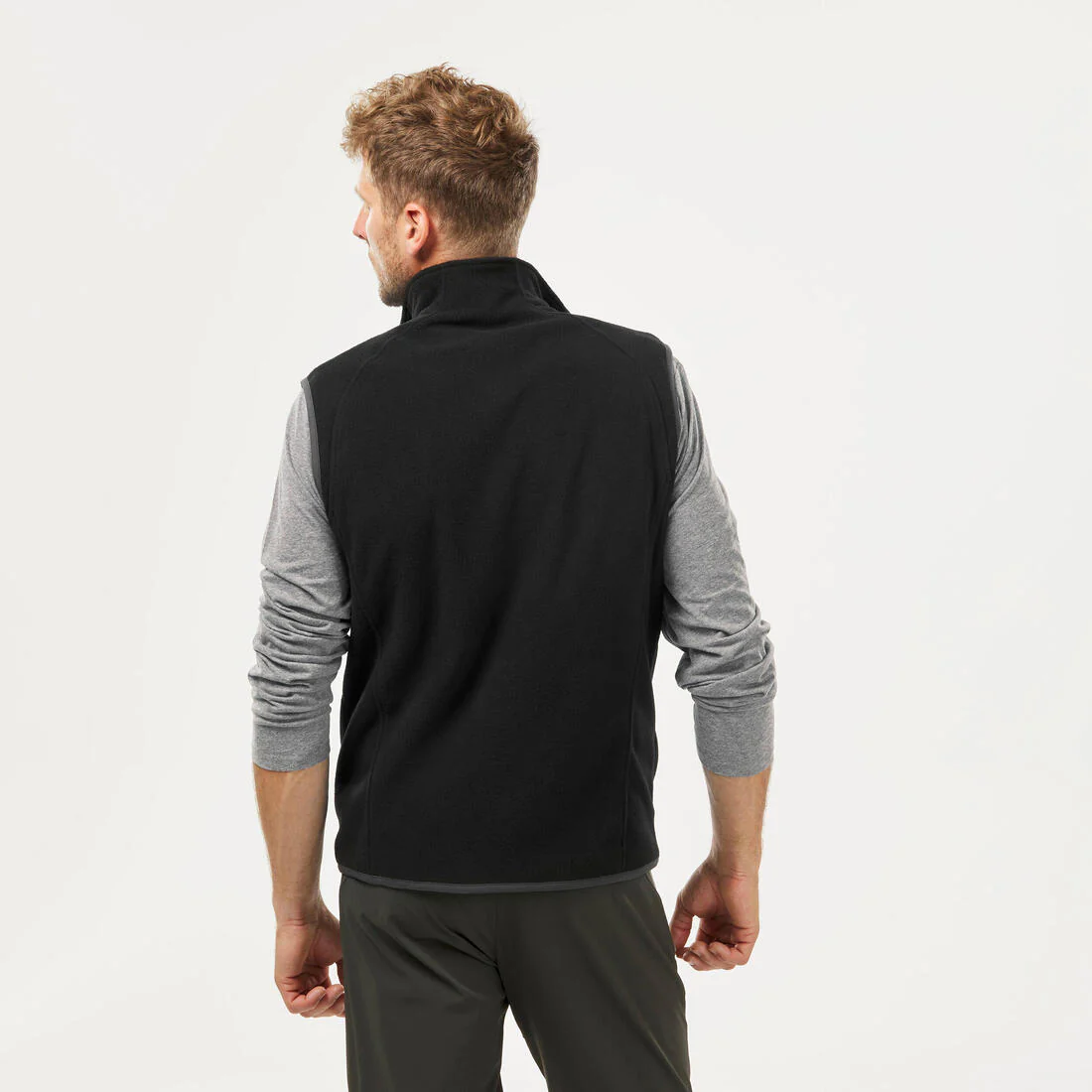 Men’s Mountain Walking Fleece Gilet MH100 - Black - Image 5