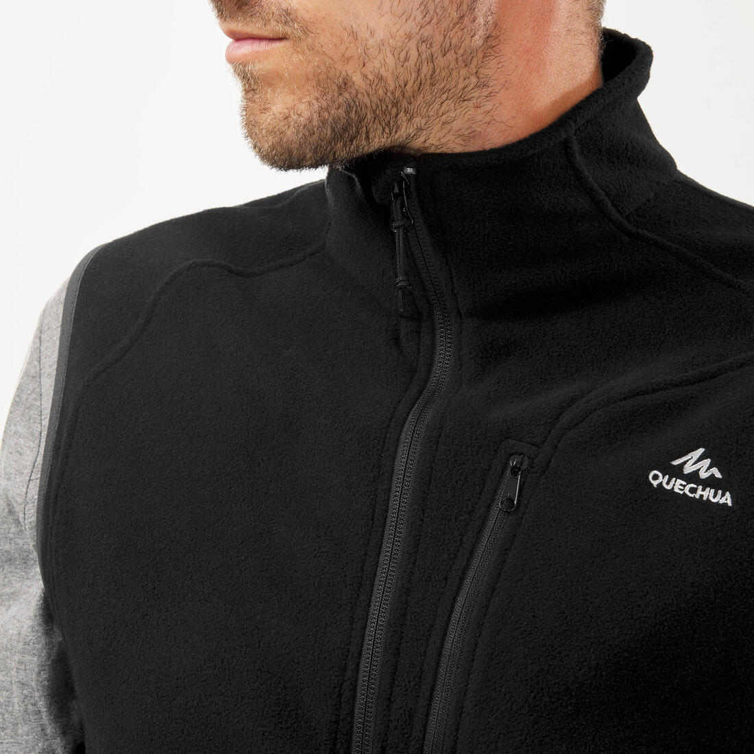 Men’s Mountain Walking Fleece Gilet MH100 - Black - Image 6
