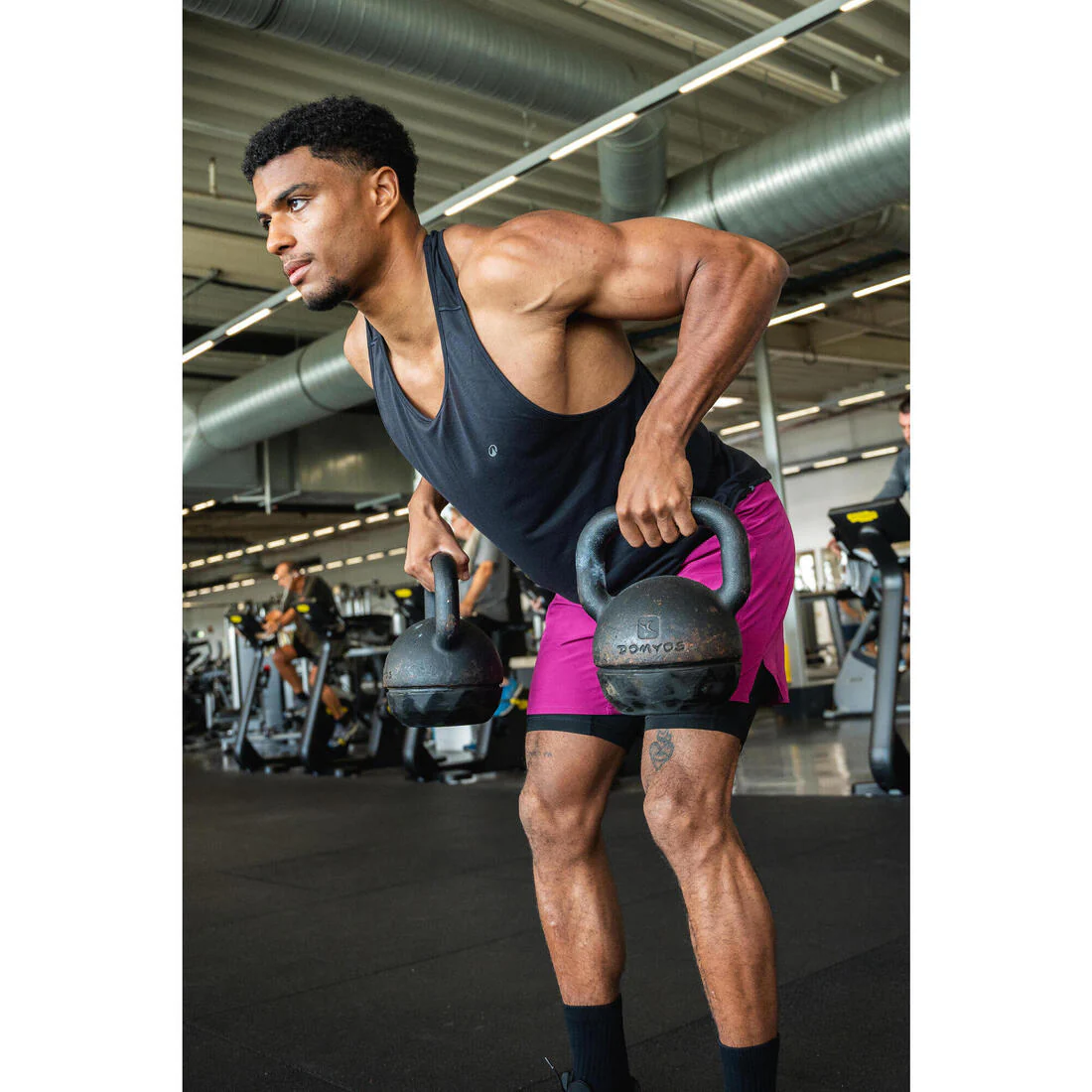 Men's Muscle Back Bodybuilding Stringer Tank Top - Smoky - Image 13