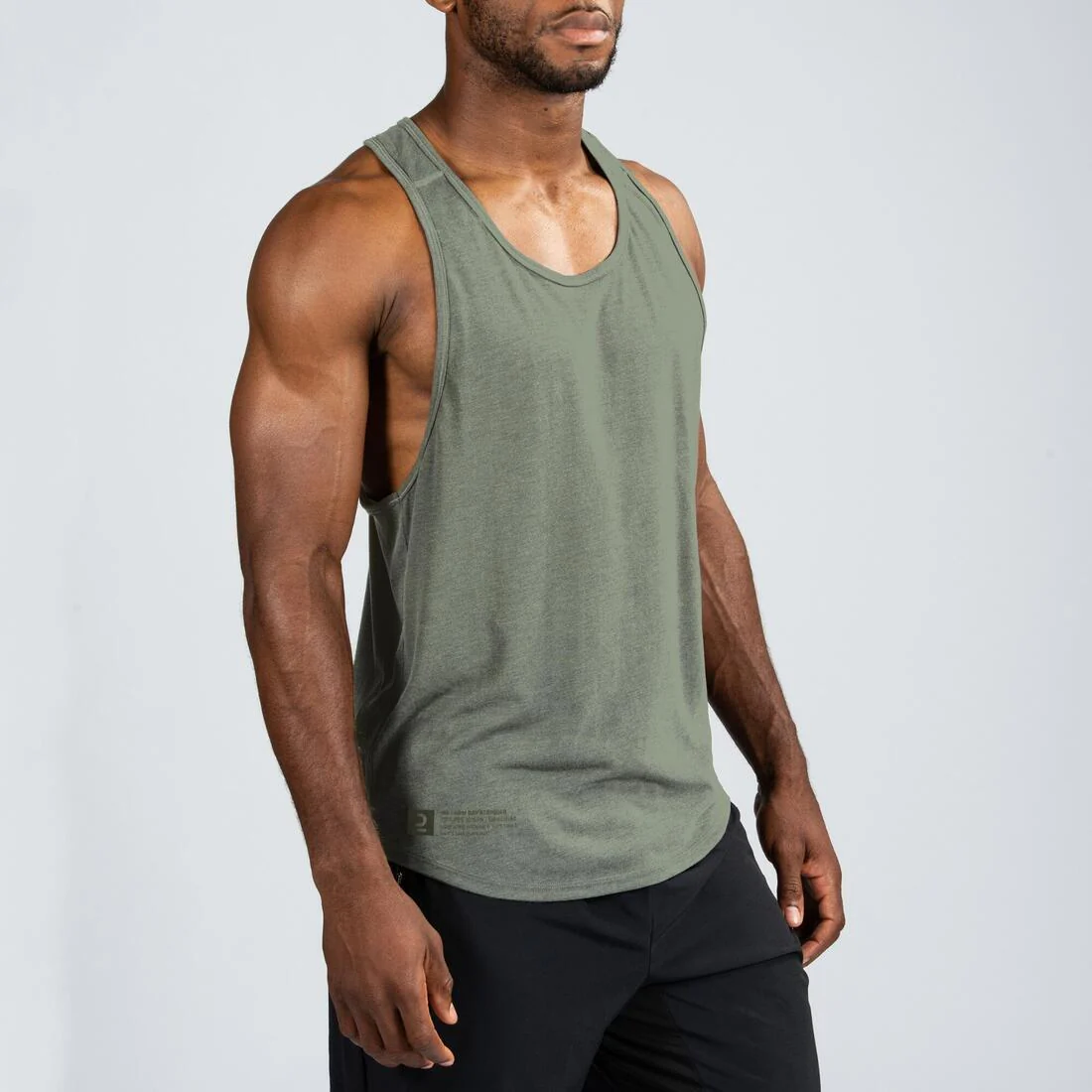 Men's Muscle Back Bodybuilding Stringer Tank Top - Smoky - Image 19