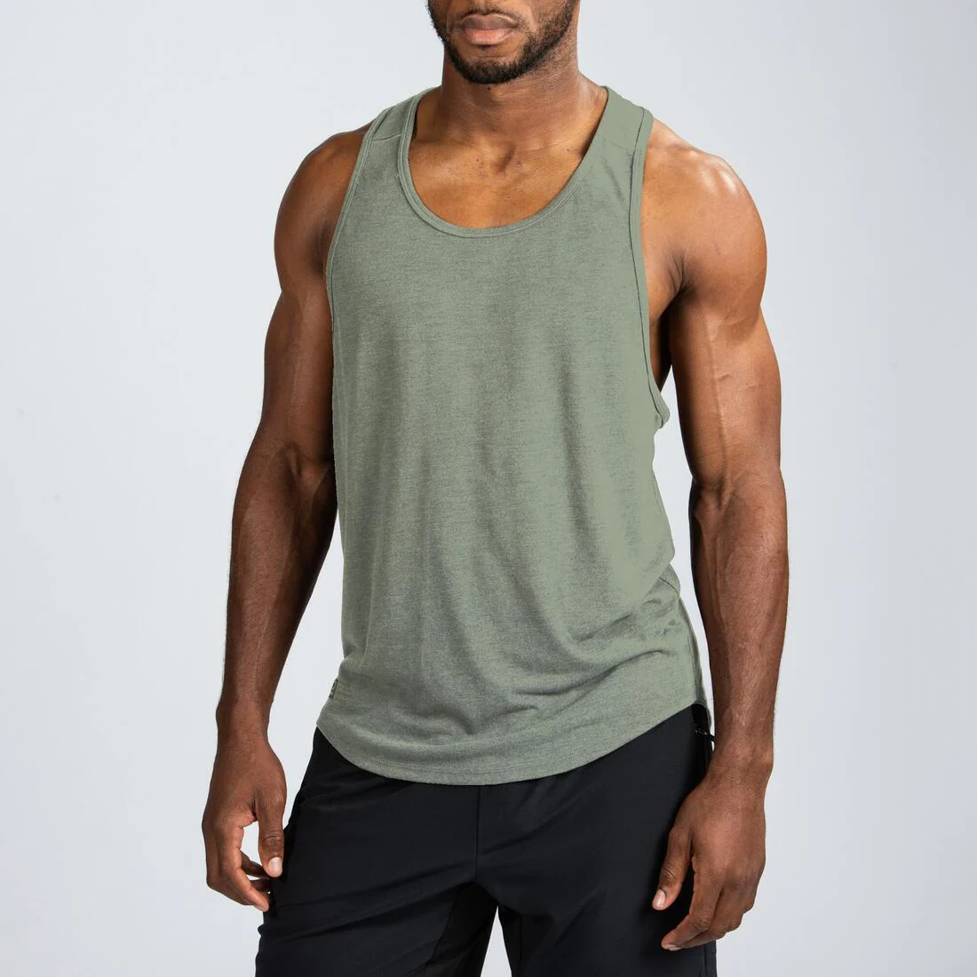 Men's Muscle Back Bodybuilding Stringer Tank Top - Smoky - Image 20