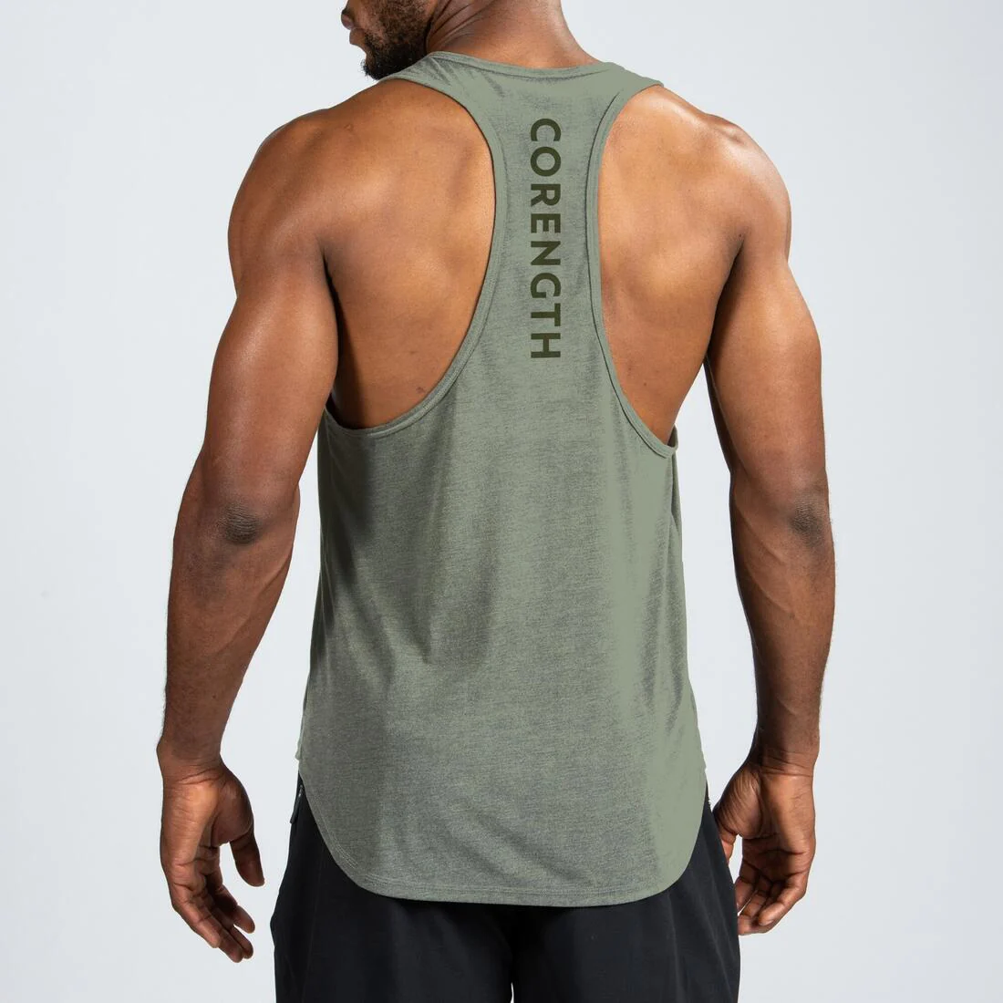 Men's Muscle Back Bodybuilding Stringer Tank Top - Smoky - Image 21
