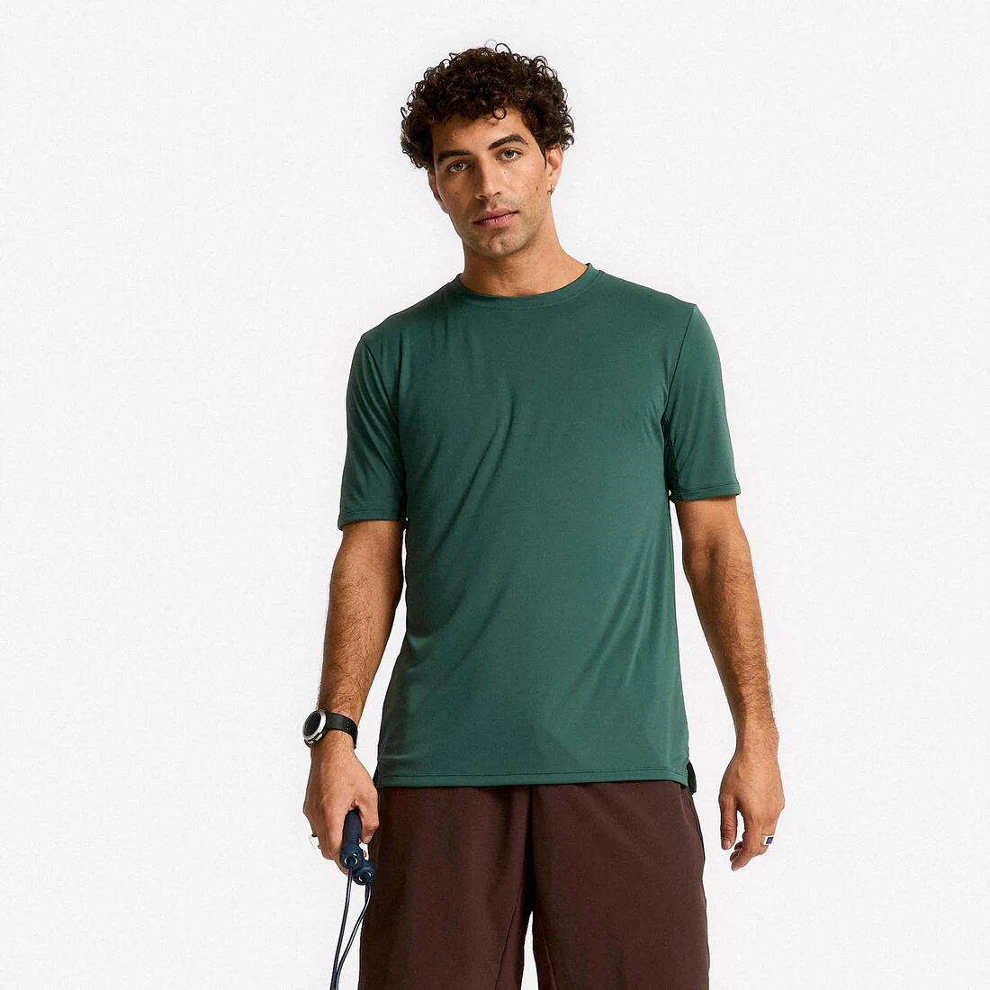 Men's Short-Sleeved Crew Neck Breathable Fitness T-Shirt - Smoky