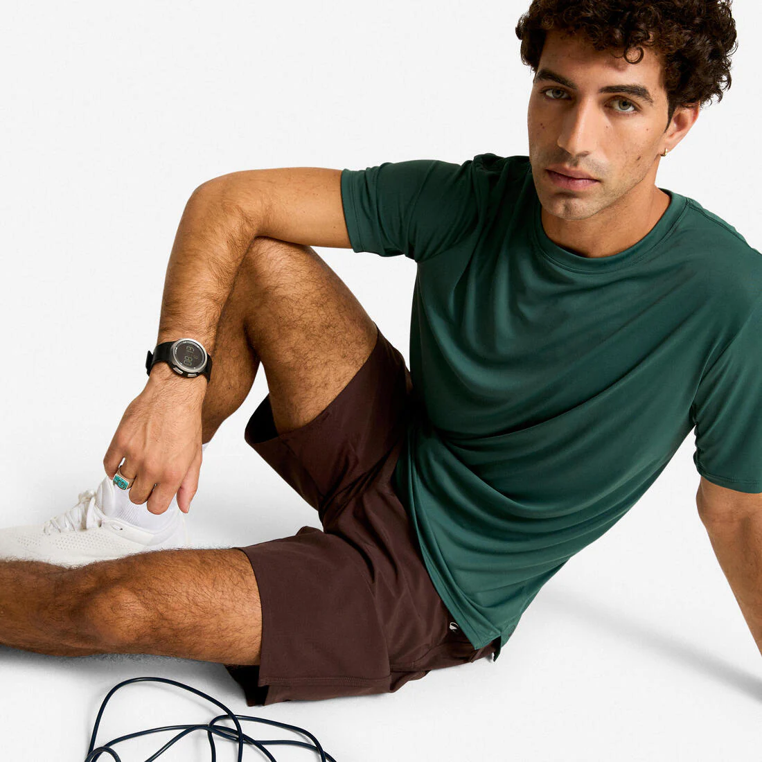 Men's Short-Sleeved Crew Neck Breathable Fitness T-Shirt - Smoky - Image 16