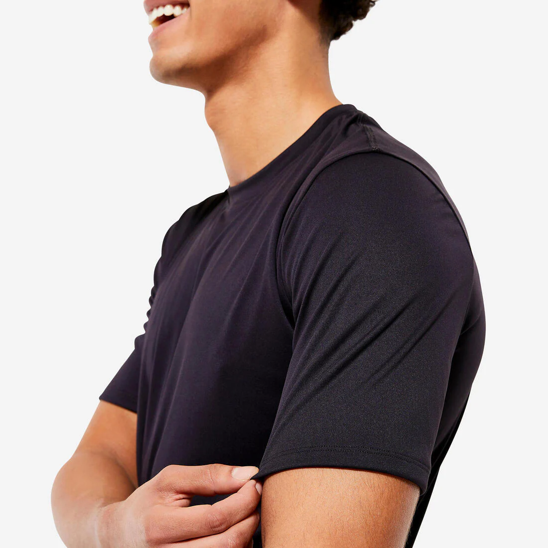 Men's Short-Sleeved Crew Neck Breathable Fitness T-Shirt - Smoky - Image 17