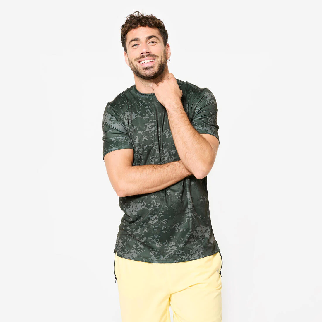Men's Short-Sleeved Crew Neck Breathable Fitness T-Shirt - Smoky - Image 2