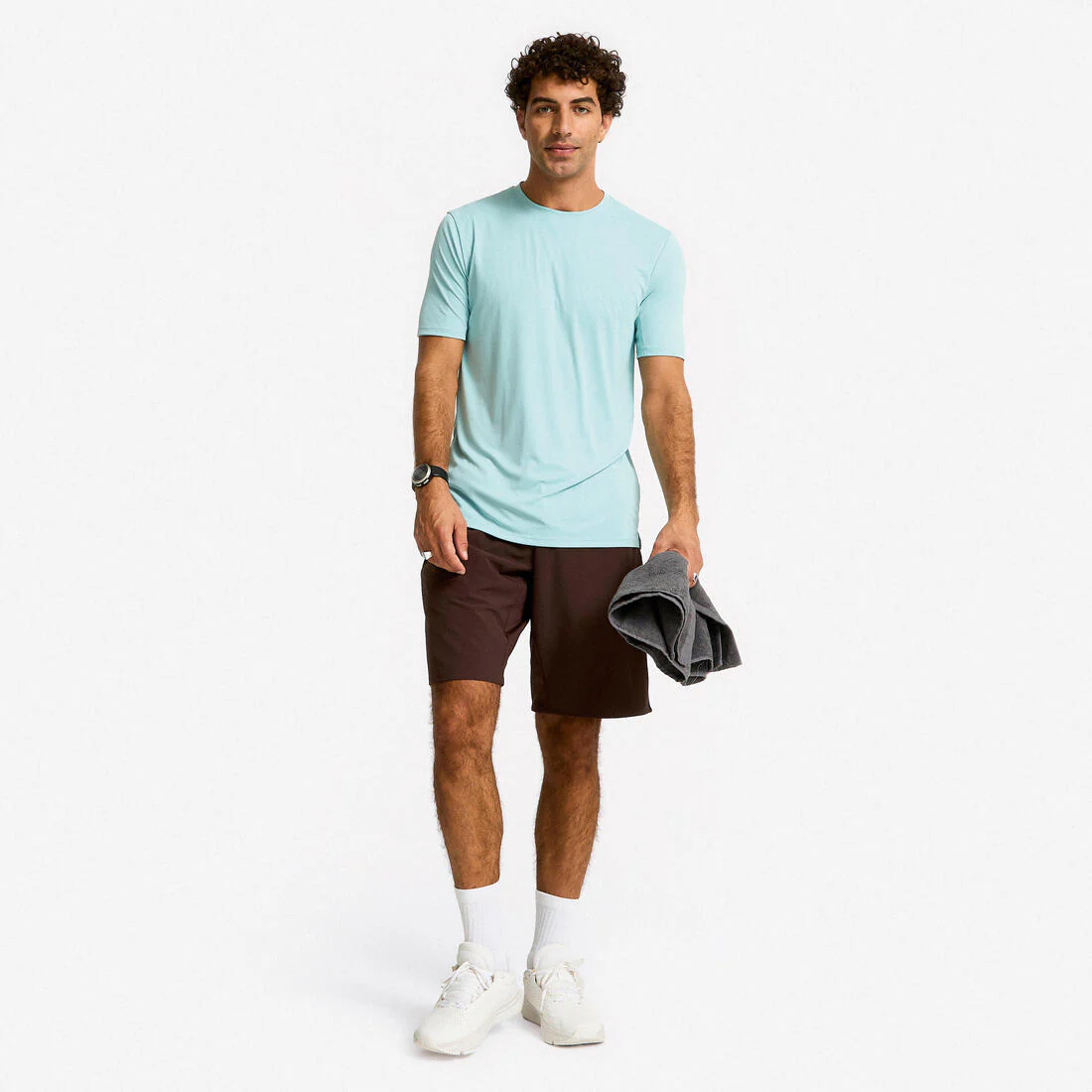 Men's Short-Sleeved Crew Neck Breathable Fitness T-Shirt - Smoky - Image 8