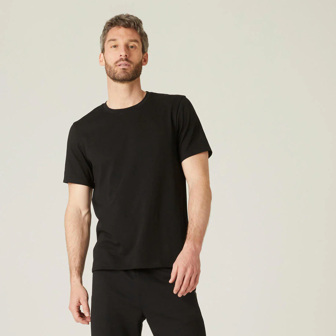 Men's Short-Sleeved Straight-Cut Crew Neck Cotton Fitness T-Shirt 500 Garnet - Image 10