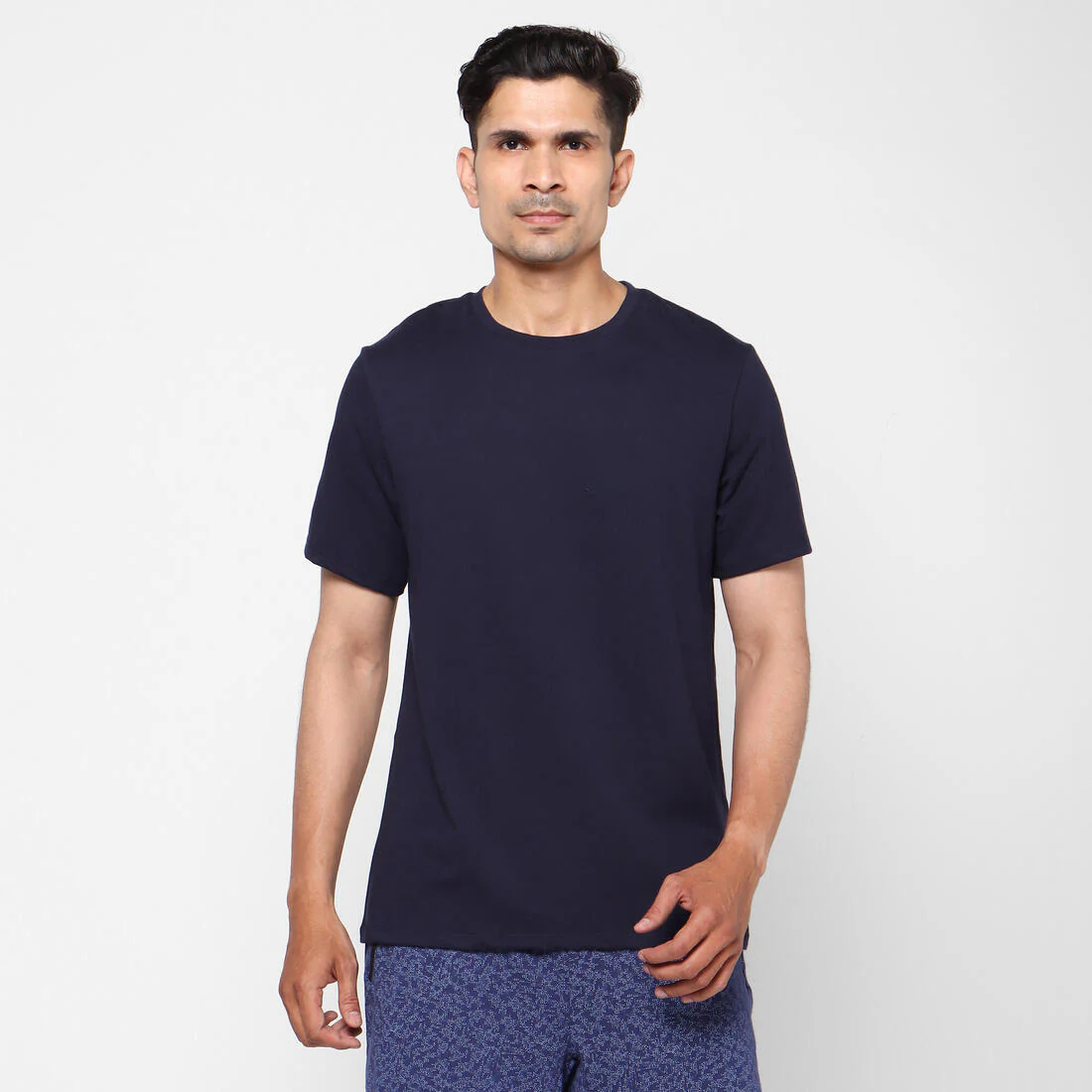 Men's Short-Sleeved Straight-Cut Crew Neck Cotton Fitness T-Shirt 500 Garnet - Image 14