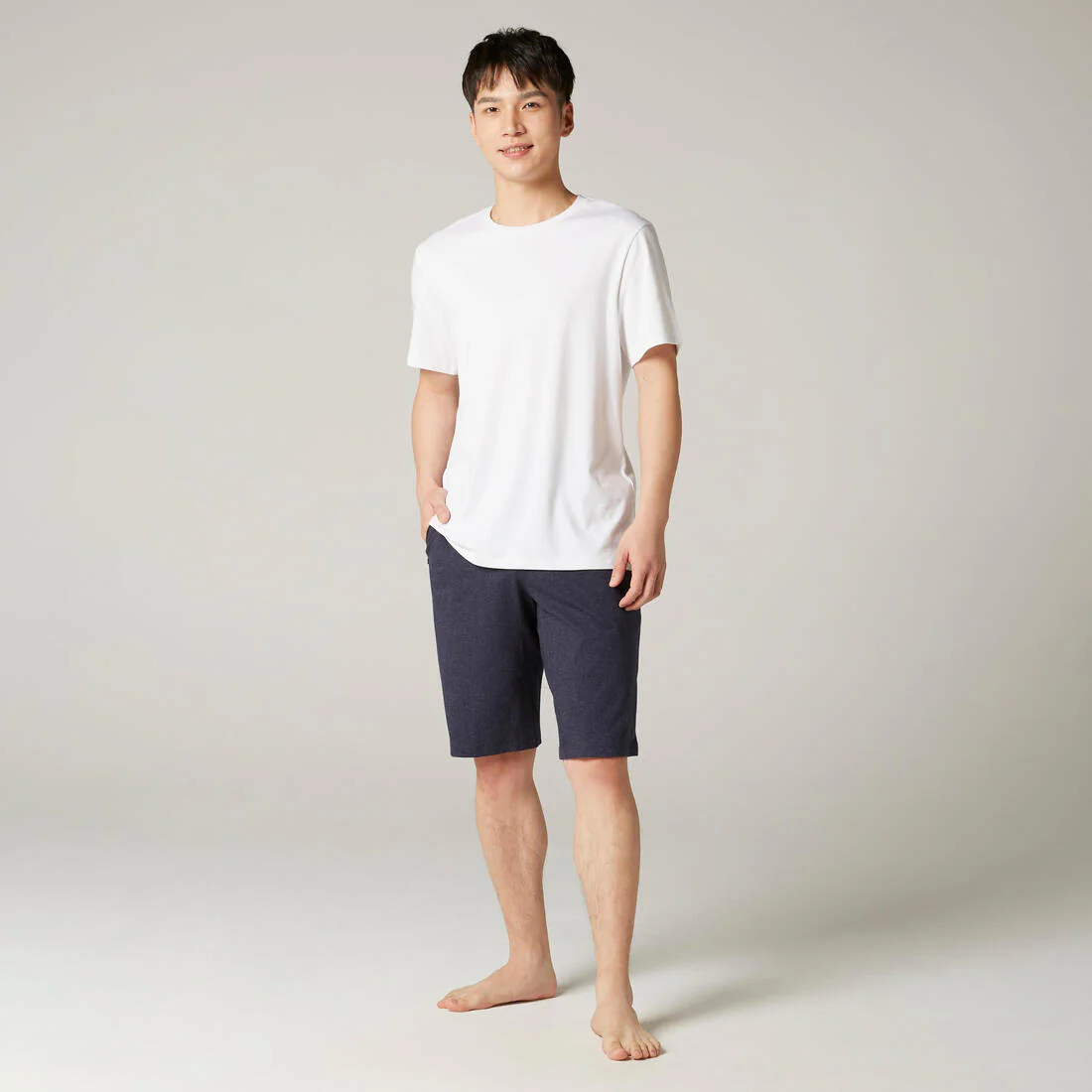 Men's Short-Sleeved Straight-Cut Crew Neck Cotton Fitness T-Shirt 500 Garnet - Image 18