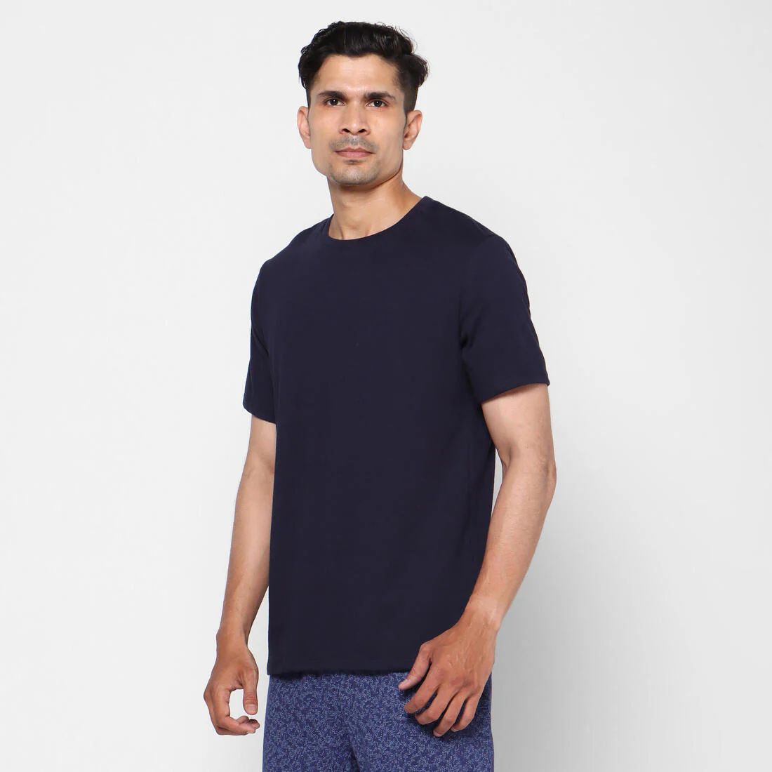 Men's Short-Sleeved Straight-Cut Crew Neck Cotton Fitness T-Shirt 500 Garnet - Image 20