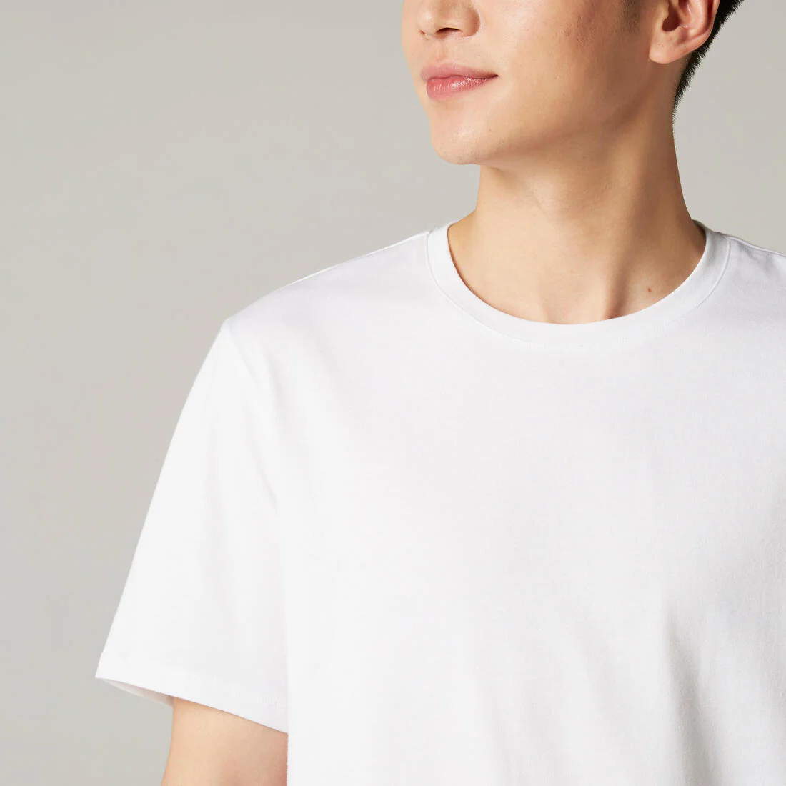 Men's Short-Sleeved Straight-Cut Crew Neck Cotton Fitness T-Shirt 500 Garnet - Image 21
