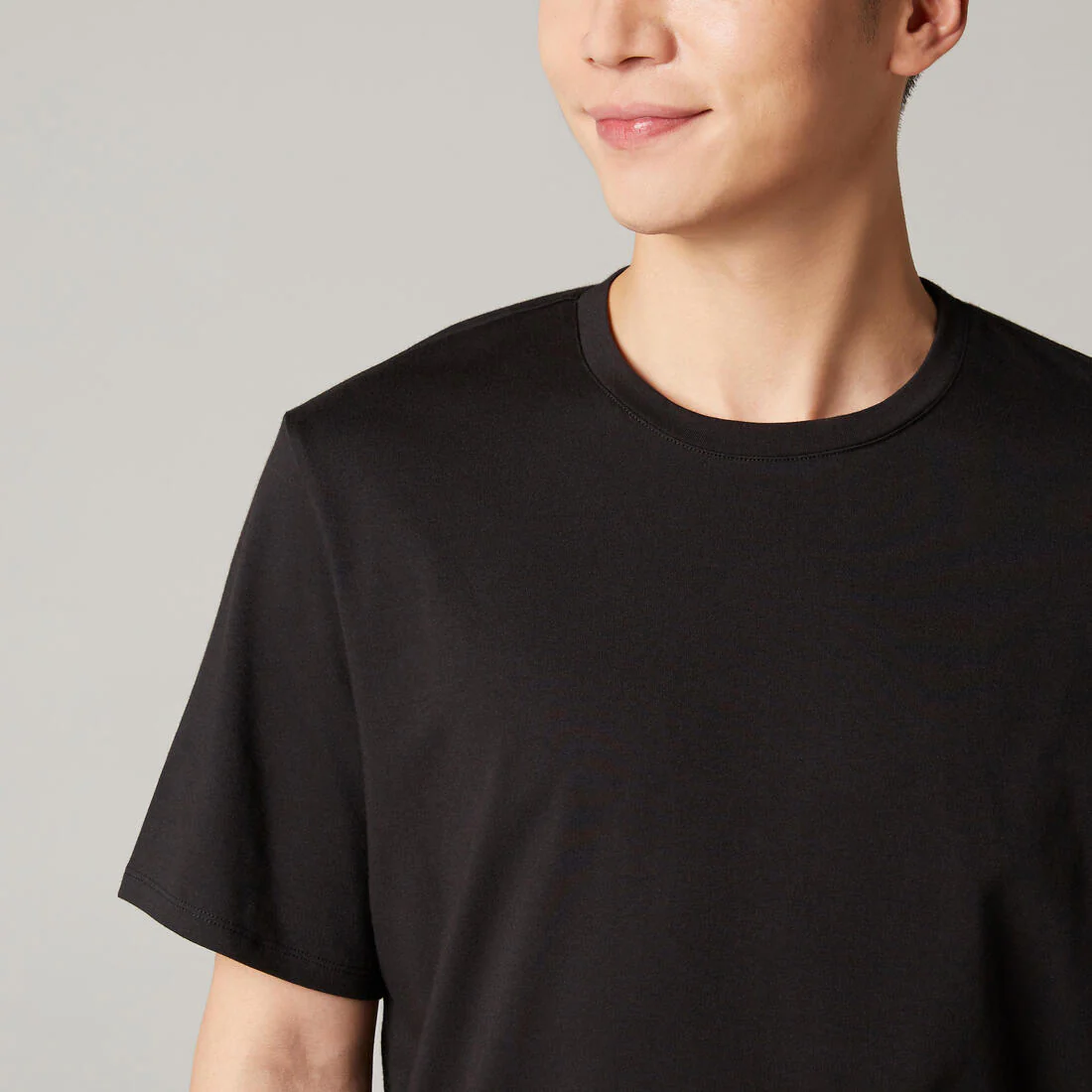 Men's Short-Sleeved Straight-Cut Crew Neck Cotton Fitness T-Shirt 500 Garnet - Image 23