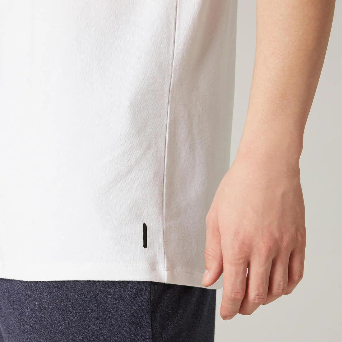 Men's Short-Sleeved Straight-Cut Crew Neck Cotton Fitness T-Shirt 500 Garnet - Image 26
